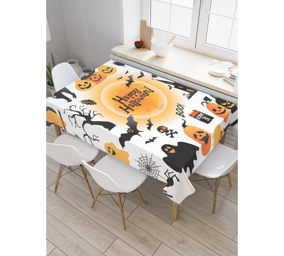 Изображение товара Прямоугольная скатерть JOYARTY Веселый Хэллоуин из сатена tc_18818_120x145