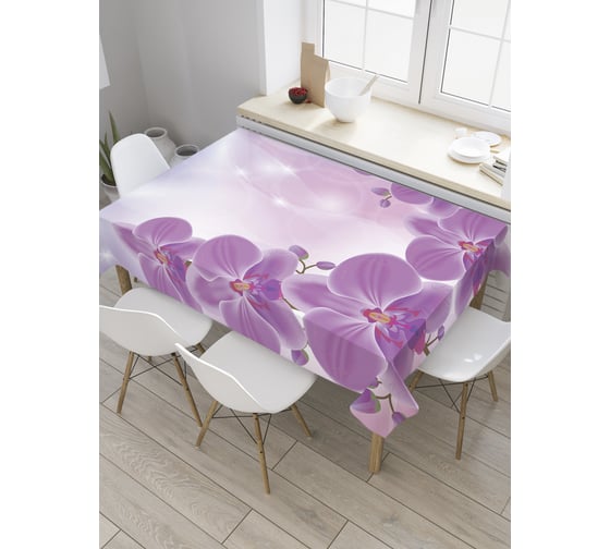 Изображение товара Прямоугольная скатерть JOYARTY Веточки орхидеи из сатена tc_31660_120x145