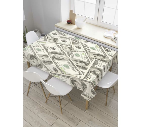 Изображение товара Прямоугольная скатерть JOYARTY Банкноты из сатена tc_78097_120x145