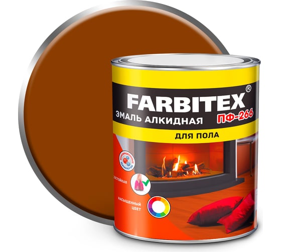 Изображение товара Алкидная эмаль FARBITEX ПФ-266 (золотистый; 10 кг) 4300005163
