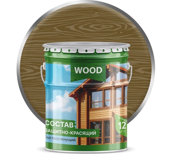 Изображение товара Защитно-красящий состав для древесины FARBITEX (быстросохнущий; орех; 9 л) 4300008492