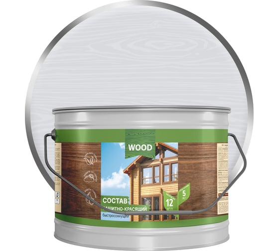 Изображение товара Защитно-красящий состав для древесины FARBITEX (быстросохнущий; белый; 2.7 л) 4300008477