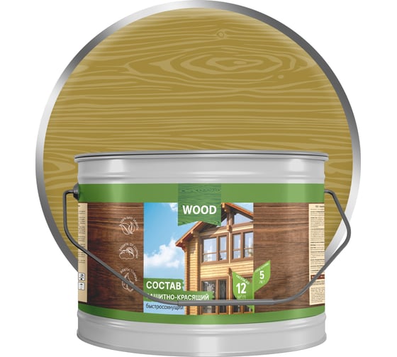 Изображение товара Защитно-красящий состав для древесины FARBITEX (быстросохнущий; дуб; 2.7 л) 4300008478