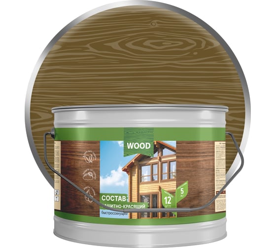 Изображение товара Защитно-красящий состав для древесины FARBITEX (быстросохнущий; орех; 2.7 л) 4300008482