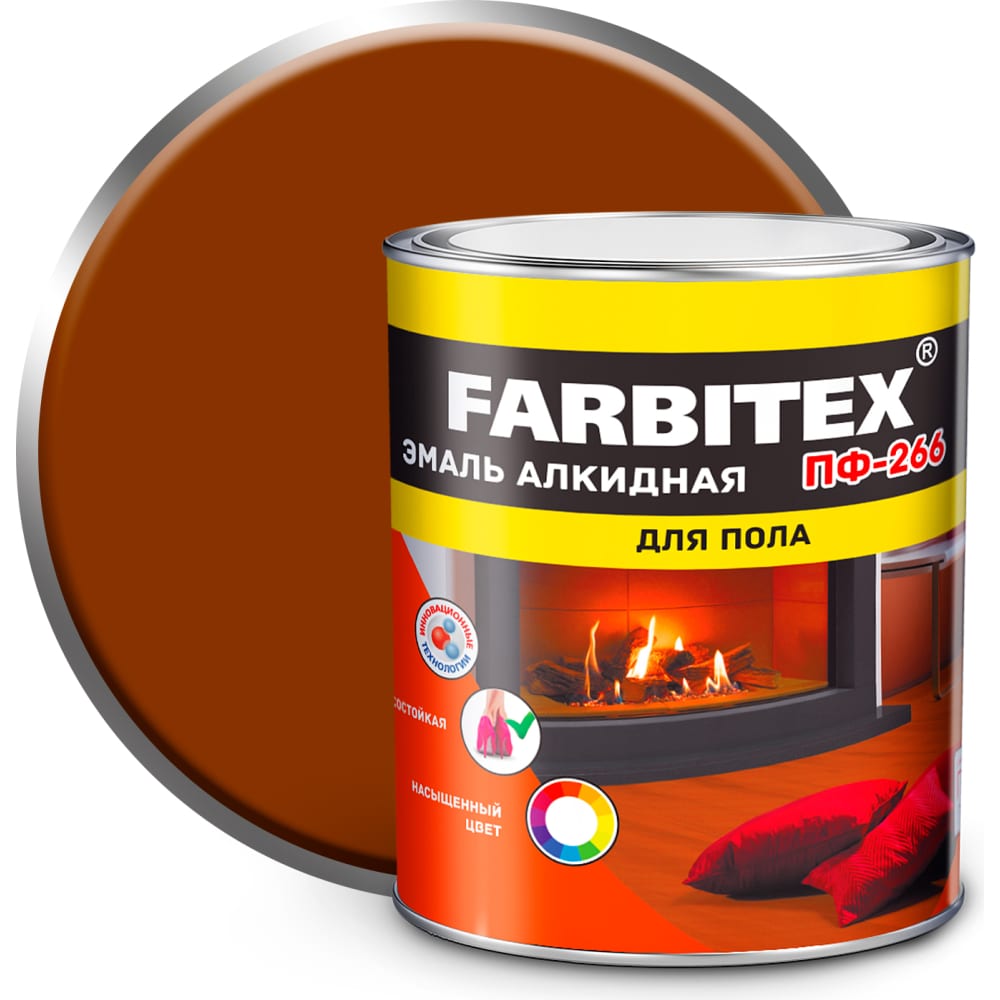 Алкидная эмаль Farbitex эмаль empils пром для пола алкидная глянцевая желто коричневая 20 кг