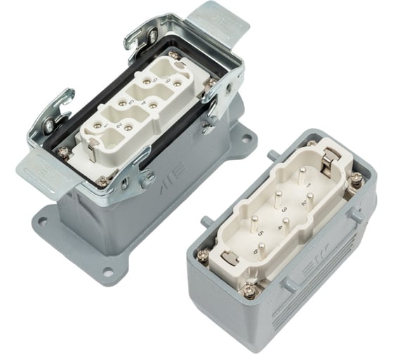 Изображение товара Прямоугольный промышленный разъем Mete Enerji комплект H6HSB-A2M-D2F 685701K