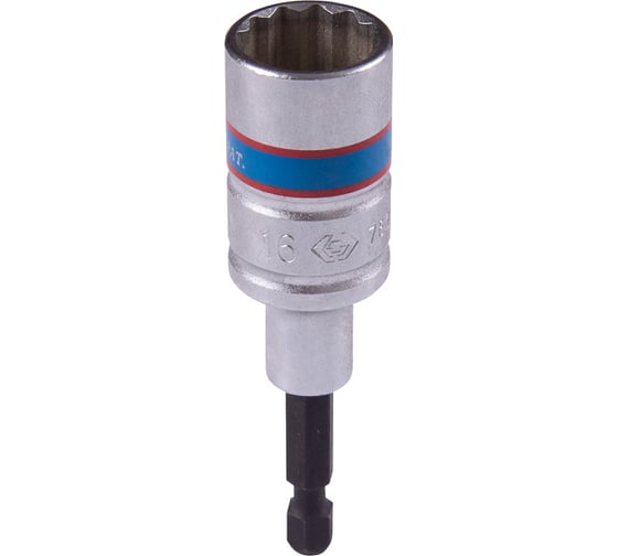 Изображение товара Головка двенадцатигранная 1/4", 16х80 мм для шуруповерта KING TONY 76B816M