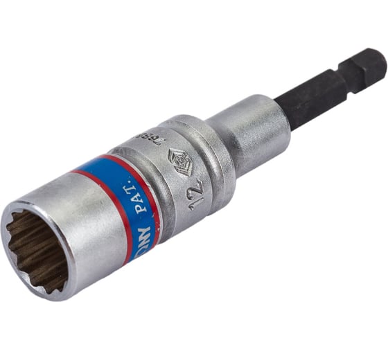 Изображение товара Головка двенадцатигранная 1/4", 12х80 мм для шуруповерта KING TONY 76B812M