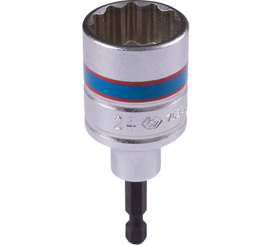 Изображение товара Головка двенадцатигранная 1/4", 24х80 мм для шуруповерта KING TONY 76B824M