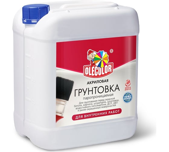 Изображение товара Акриловая грунтовка OLECOLOR для внутренних работ, 5 кг 4300000059