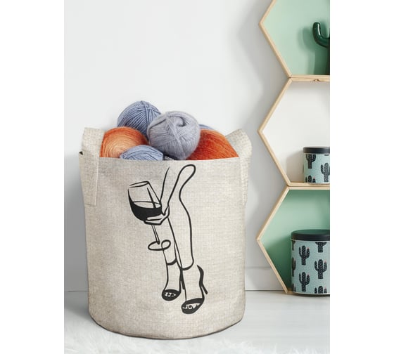 Изображение товара Большая текстильная корзина для хранения вещей и игрушек JOYARTY Независимая женщина с ручками 27 planta_385288_7