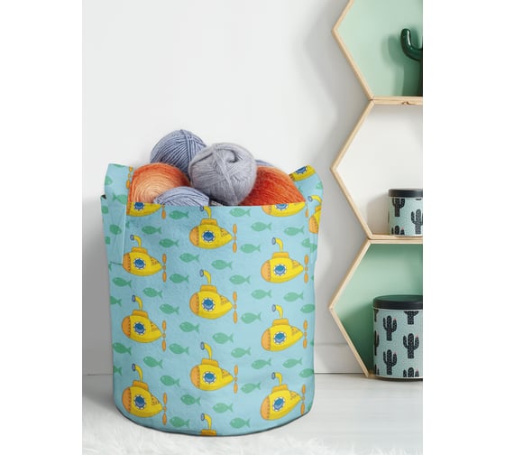 Изображение товара Большая текстильная корзина для хранения вещей и игрушек JOYARTY Окружение подлодок с ручками 27 planta_22371_7