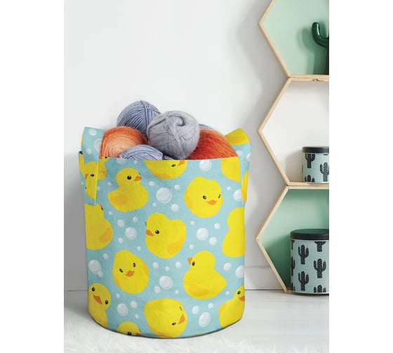 Изображение товара Большая текстильная корзина для хранения вещей и игрушек JOYARTY Нашествие утят с ручками 27 planta_23369_7