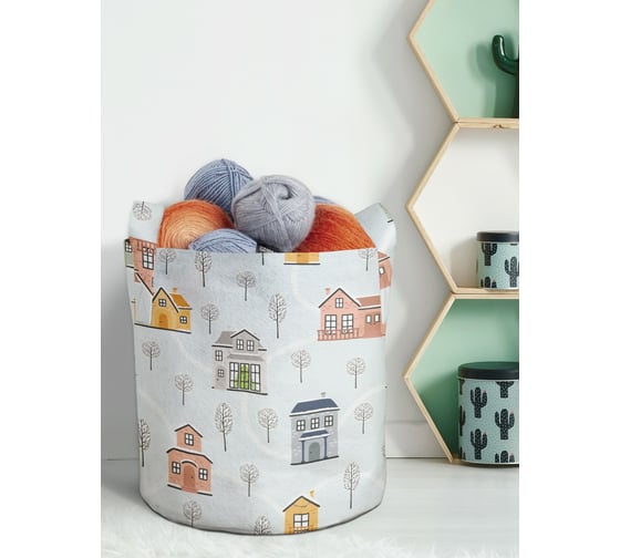 Изображение товара Текстильная корзина для хранения вещей и игрушек JOYARTY Городские тропы 19 литров planta_380798_5