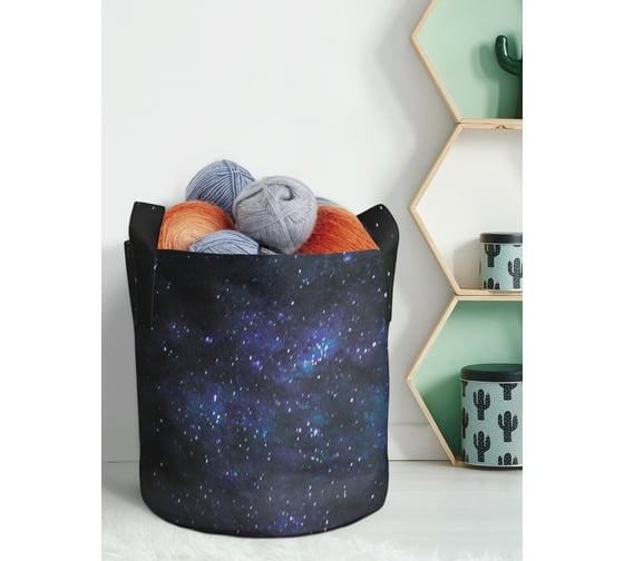 Изображение товара Текстильная корзина для хранения вещей и игрушек JOYARTY Космический мир 19 литров planta_379296_5