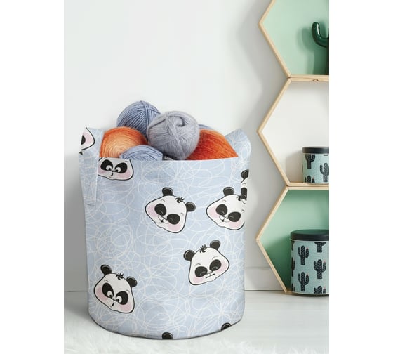Изображение товара Текстильная корзина для хранения вещей и игрушек JOYARTY Взгляд панды 19 литров planta_18127_5