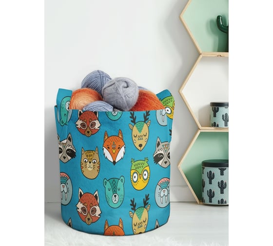 Изображение товара Текстильная корзина для хранения вещей и игрушек JOYARTY Енот Лиса и Кот 19 литров planta_75029_5