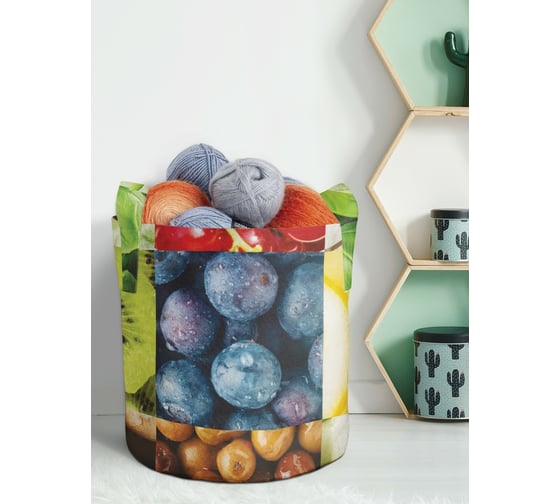 Изображение товара Текстильная корзина для хранения вещей и игрушек JOYARTY Витаминный рай 19 литров planta_32030_5