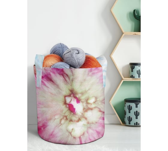 Изображение товара Мягкая текстильная корзина для хранения вещей и игрушек JOYARTY Чарующая иллюзия с ручками 19 planta_274847_5