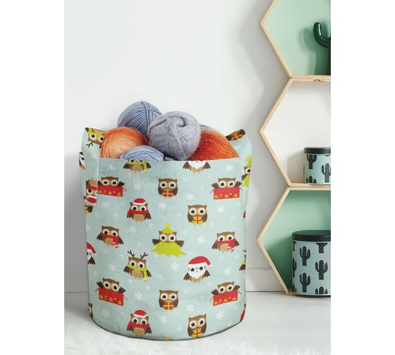 Изображение товара Текстильная корзина для хранения вещей и игрушек JOYARTY Новогодние совы 19 литров planta_290612_5