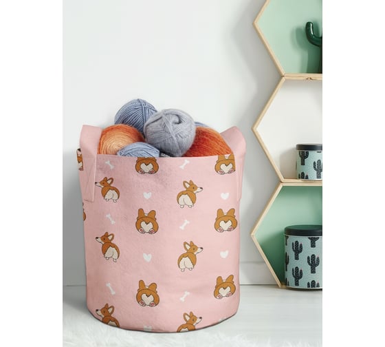 Изображение товара Текстильная корзина для хранения вещей и игрушек JOYARTY Смешные корги 19 литров planta_385252_5