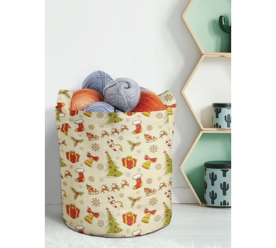 Изображение товара Текстильная корзина для хранения вещей и игрушек JOYARTY Караван подарков 19 литров planta_78062_5