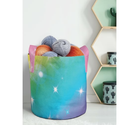 Изображение товара Текстильная корзина для хранения вещей и игрушек JOYARTY Радужное сияние 19 литров planta_290642_5