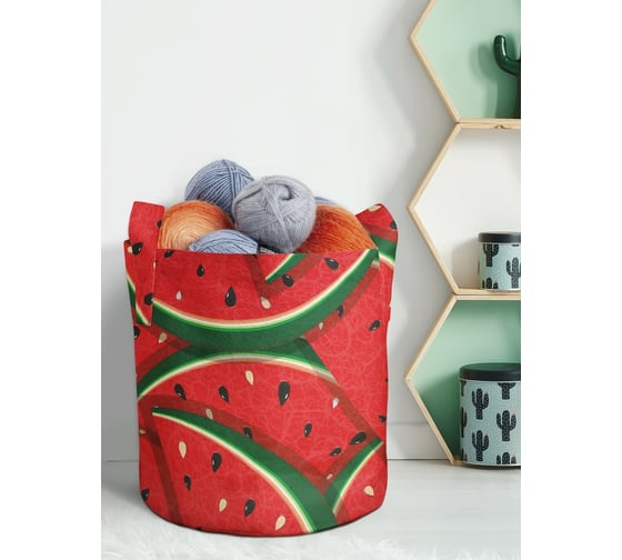 Изображение товара Текстильная корзина для хранения вещей и игрушек JOYARTY Арбузные кусочки 19 литров planta_47781_5