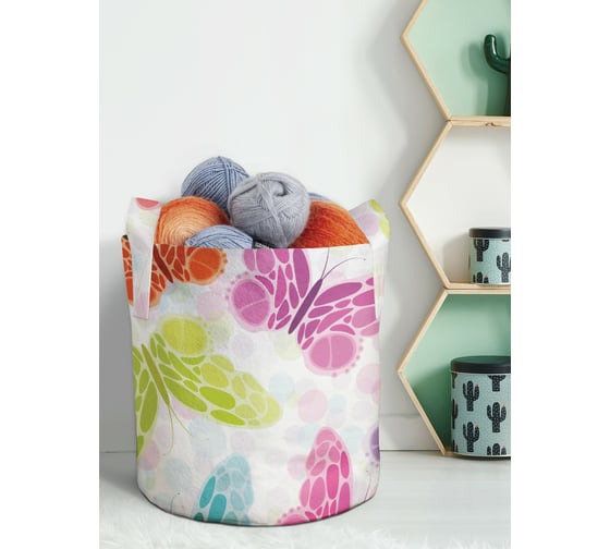 Изображение товара Текстильная корзина для хранения вещей и игрушек JOYARTY Парад бабочек 19 литров planta_13598_5