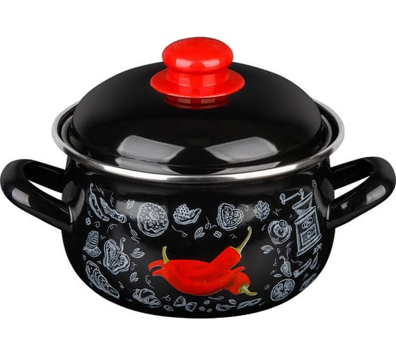 Изображение товара Эмалированная стальная кастрюля PERFECTO LINEA Перчик 3.8 л 50-367838