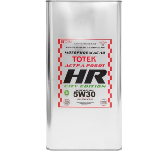 Изображение товара Моторное масло ТОТЕК HR-City Edition синтетическое, SAE 5W30, 5 л, жесть HRCE530005