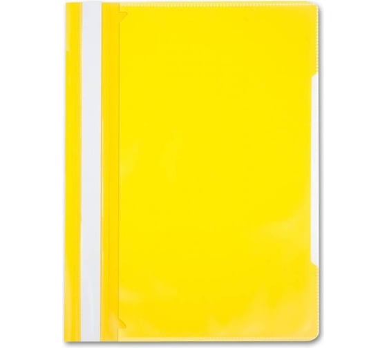 Изображение товара Папка-скоросшиватель БЮРОКРАТ A4, прозрачный верхний лист, карман на лицевой стороне, пластик, желтый, 0.12 мм 816317