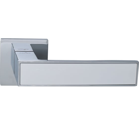 Изображение товара Цинковая ручка на раздельном тонком основании ABRISS R50.120 CP/WH хром/белая вставка 30016