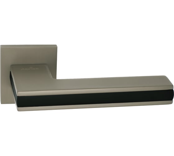 Изображение товара Цинковая ручка на раздельном тонком основании ABRISS R50.187 MSN/BL сатин/черная вставка 30011