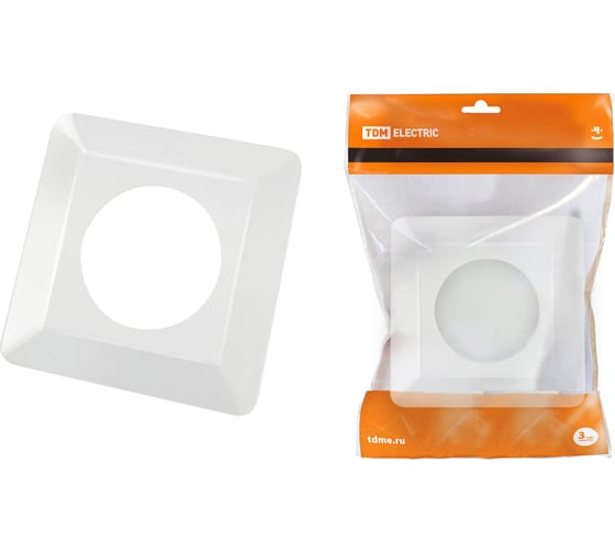 Изображение товара Одноместная защитная рамка для выключателей или розеток для защиты обоев TDM ELECTRIC 130x130 мм, белая SQ1822-0002