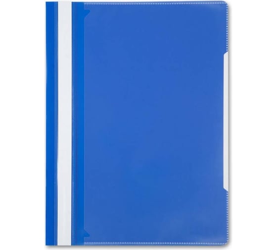 Изображение товара Папка-скоросшиватель БЮРОКРАТ PS-K20BLU A4, прозрачный верхний лист, карман на лицевой стороне, пластик, синий 816314
