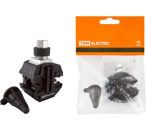 Изображение товара Герметичный зажим TDM ELECTRIC для ответвления от неизолированного проводника ЗГОНП 16-120/16-35 N640 розничная упаковка SQ0412-1009