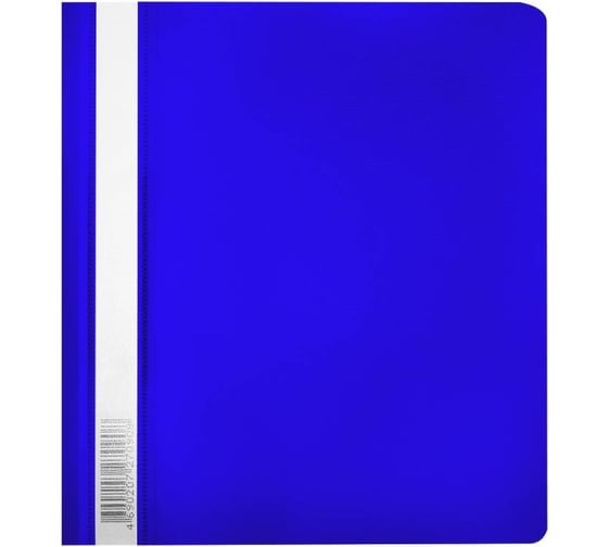 Изображение товара Папка-скоросшиватель БЮРОКРАТ Люкс A5, прозрачный верхний лист, пластик, синий, 0.14/0.18 мм 346248