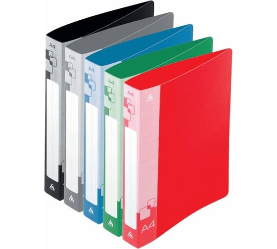 Изображение товара Папка БЮРОКРАТ с металлическим зажимом, верхний зажим, A4, пластик 0.7 мм, торцевой карман с бумажной вставкой, ассорти 816858