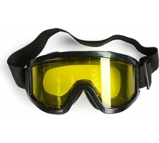 Изображение товара Очки-маска для езды на мототехнике СИМАЛЕНД черные, стекло двухслойное желтое, 3734831