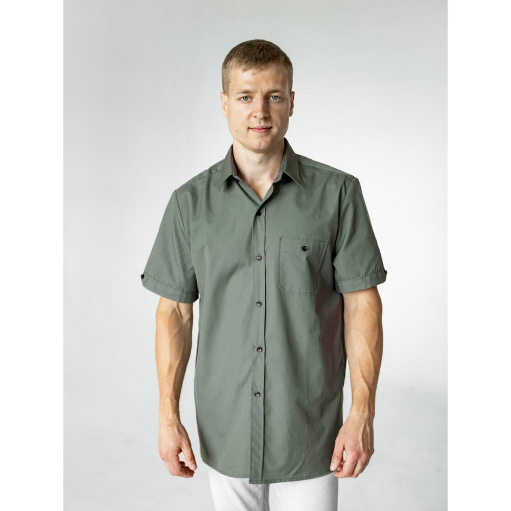 Мужская рубашка Текстиль М джемпер мужской короткий рукав minaku knitwear collection серый меланж р р 54