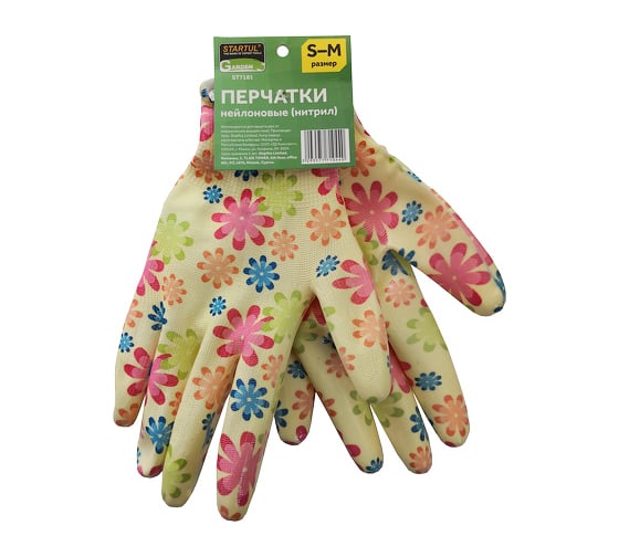 Изображение товара Нейлоновые перчатки с нитриловым покрытием STARTUL GARDEN желтые ST7181
