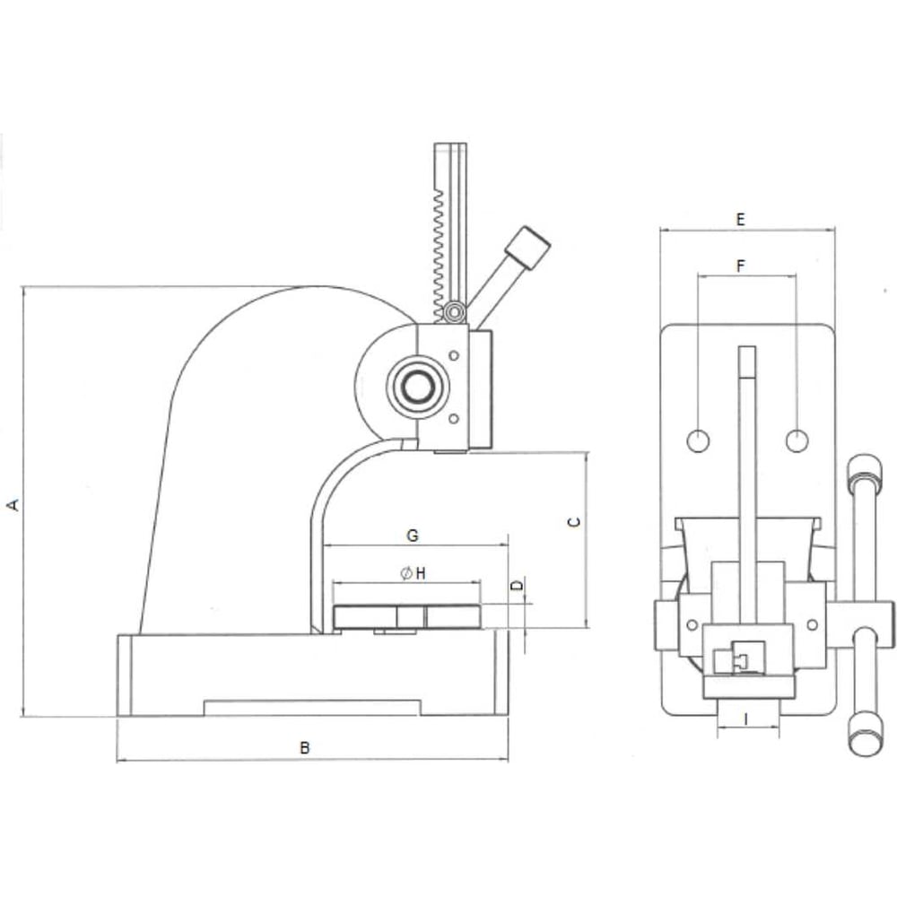 Изображение товара Реечный пресс CNIC LTY00 1 тонна, рабочий ход 150 мм, настольный