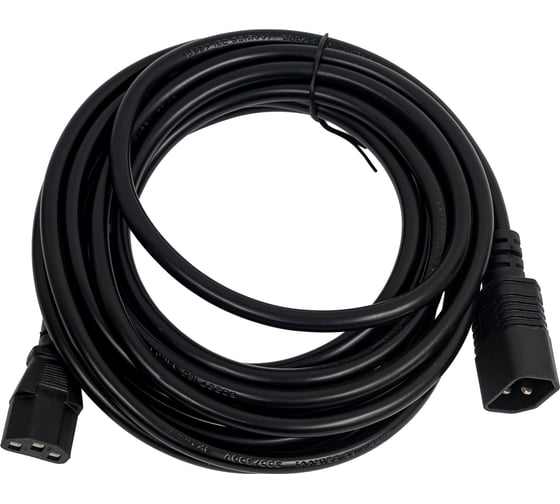 Изображение товара Кабель монитор - компьютер ExeGate UPS-устройство Power EC-5P IEC 3/1.0mm2, медь, черный, 10A, 5м 280632