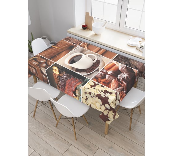Изображение товара Прямоугольная скатерть JoyArty Кофейный день из сатена tc_29933_120x145