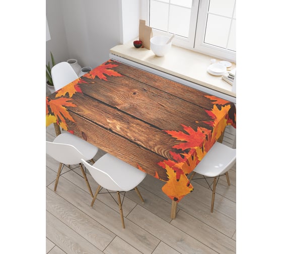 Изображение товара Прямоугольная скатерть JoyArty Осенний кленовый лист из сатена tc_37694_120x145