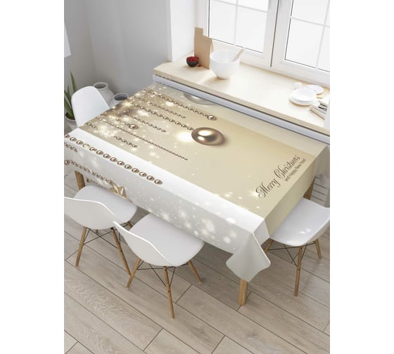Изображение товара Прямоугольная скатерть JoyArty Новогодний блеск из сатена tc_6930_120x145