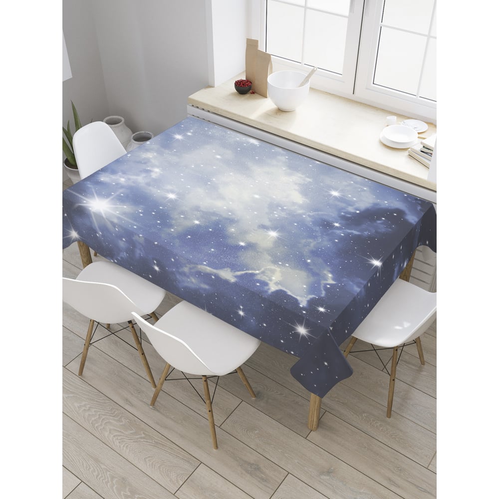 Изображение товара Прямоугольная скатерть JoyArty Космические вспышки из сатена 120x145 см