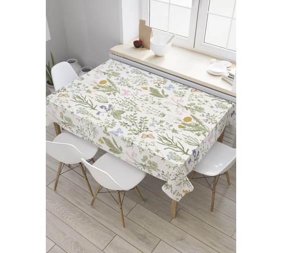 Изображение товара Прямоугольная скатерть JoyArty Полевой гербарий из сатена tc_27699_120x145