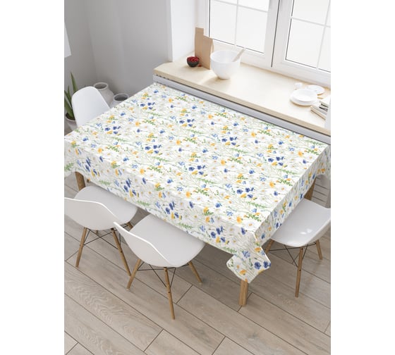 Изображение товара Прямоугольная скатерть JoyArty Полевые цветы из сатена tc_378530_120x145